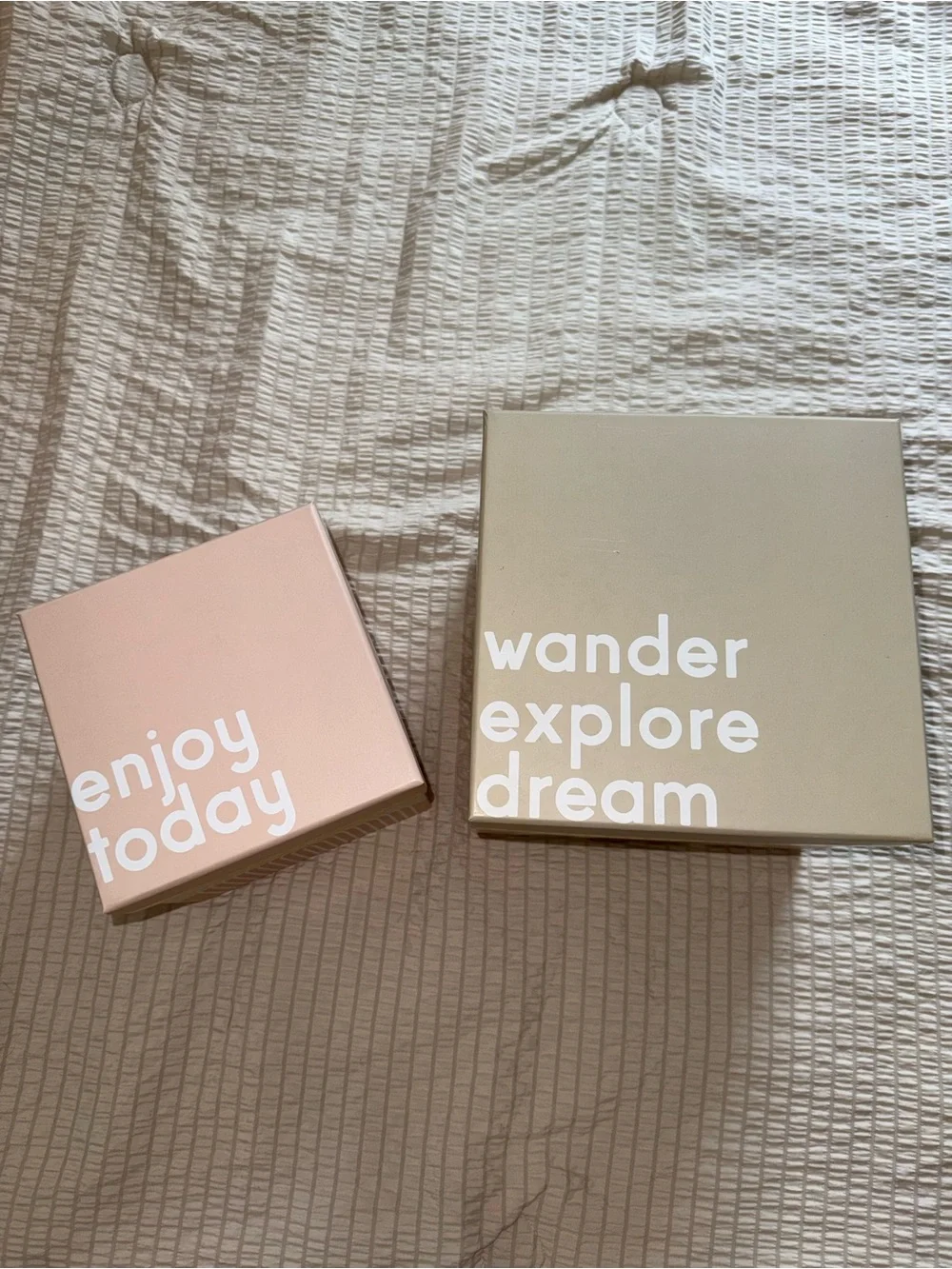 2 pc Decorative Storage Gift Boxes Set Neutral & Blush Tones